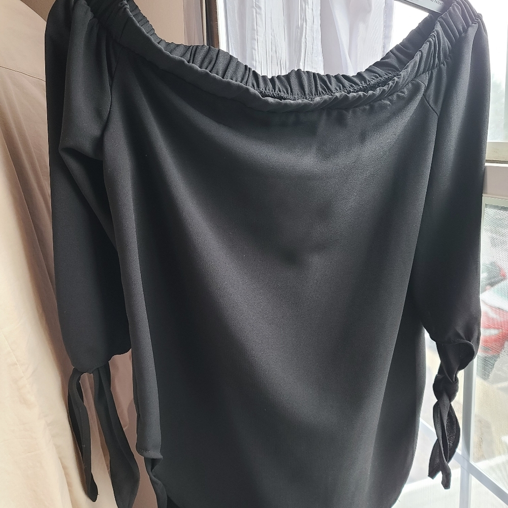 Black off the shoulder blouse